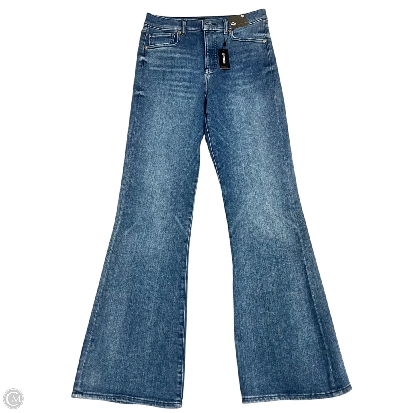 Jeans Flared By Express In Blue Denim, Size: 8