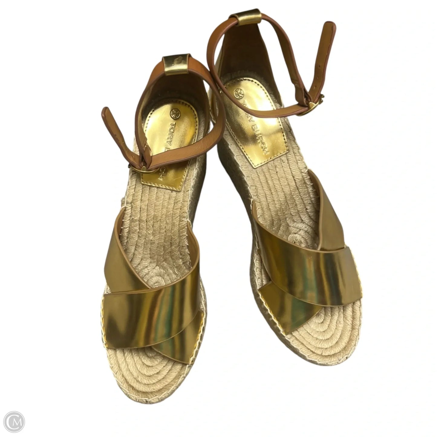 Sandals Designer By Tory Burch In Gold, Size: 8