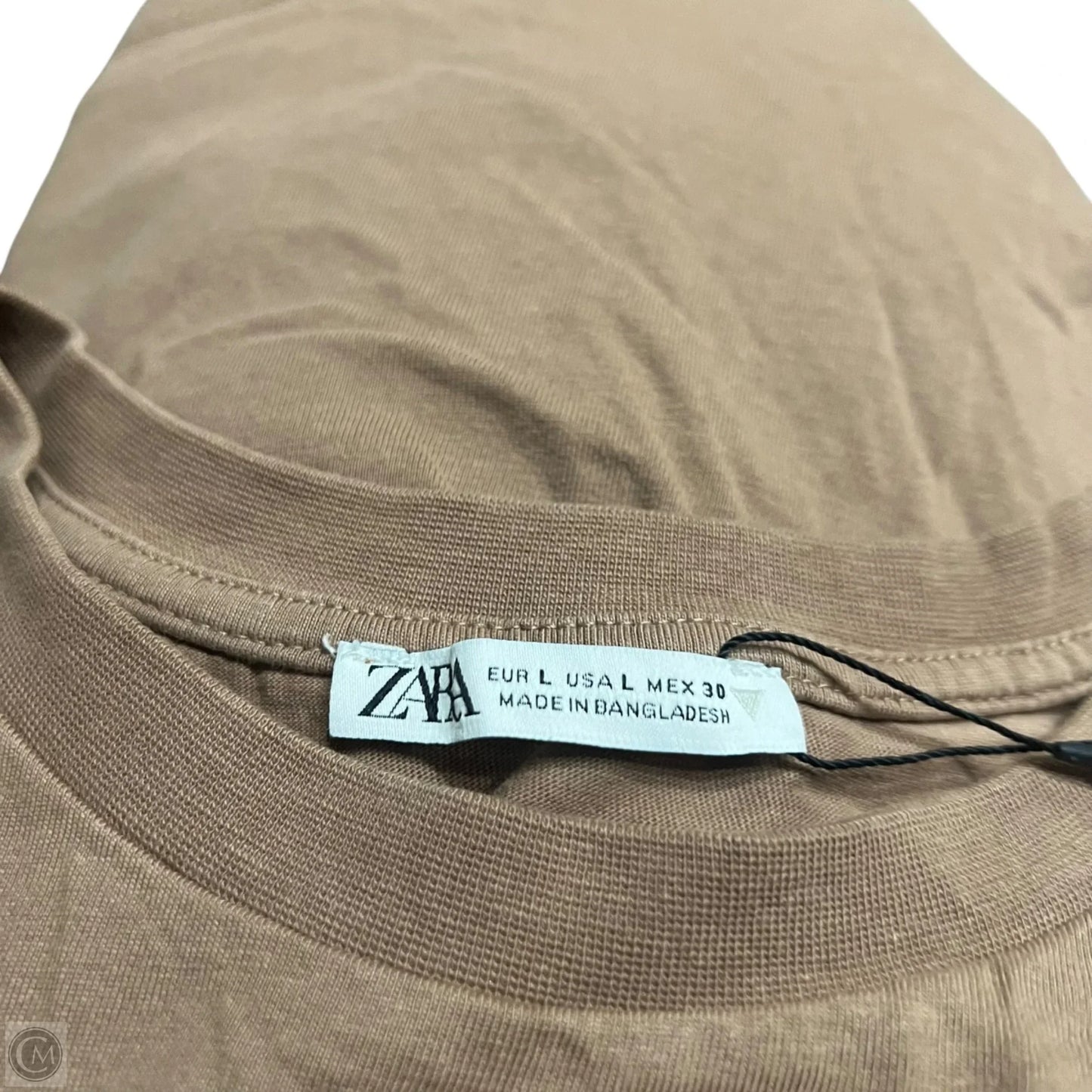 Top Short Sleeve Basic By Zara In Brown, Size: L