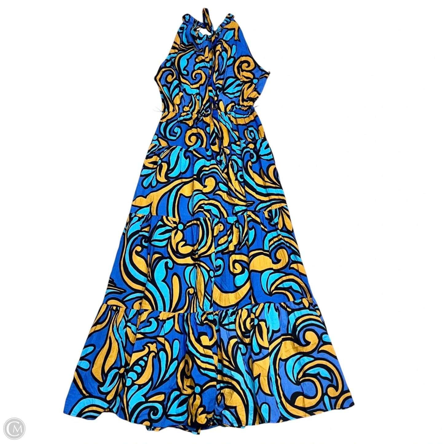 Dress Casual Maxi By Zara In Blue & Tan, Size: M