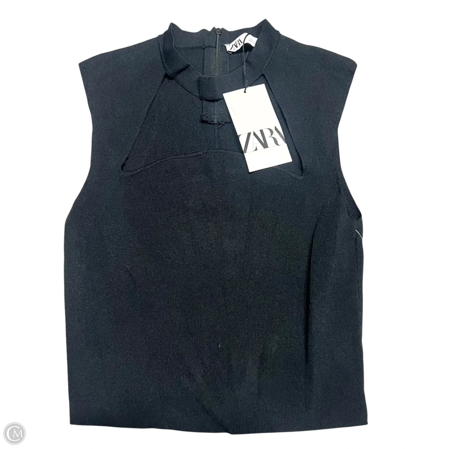 Top Sleeveless By Uniqlo In Blue & White, Size: S