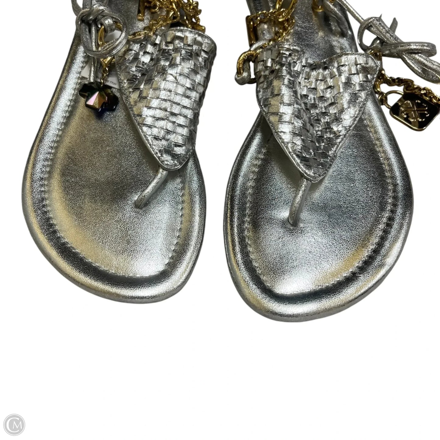 Sandals Flats By Luxtrada In Silver, Size: 7