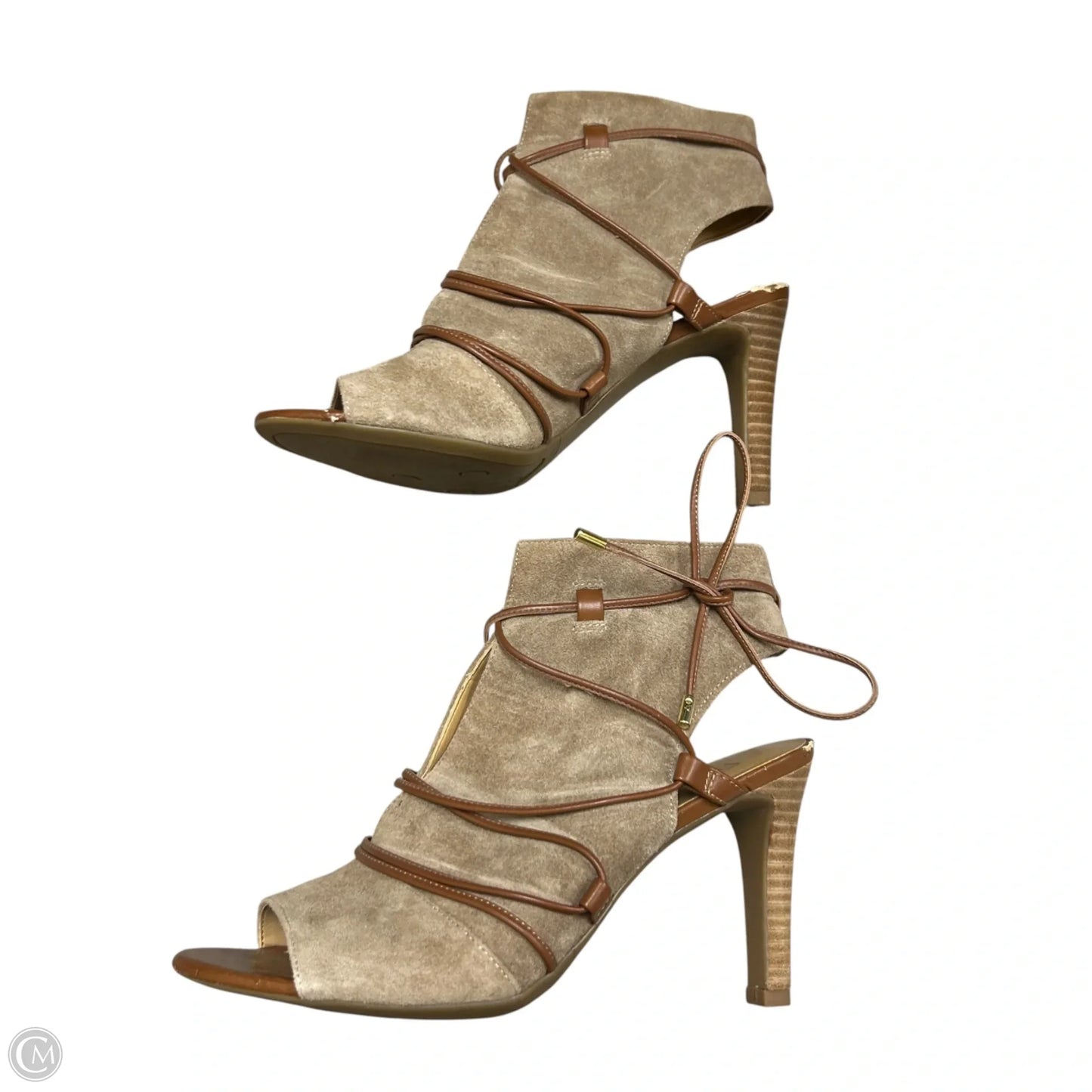Sandals Heels Stiletto By Franco Sarto In Brown, Size: 7.5