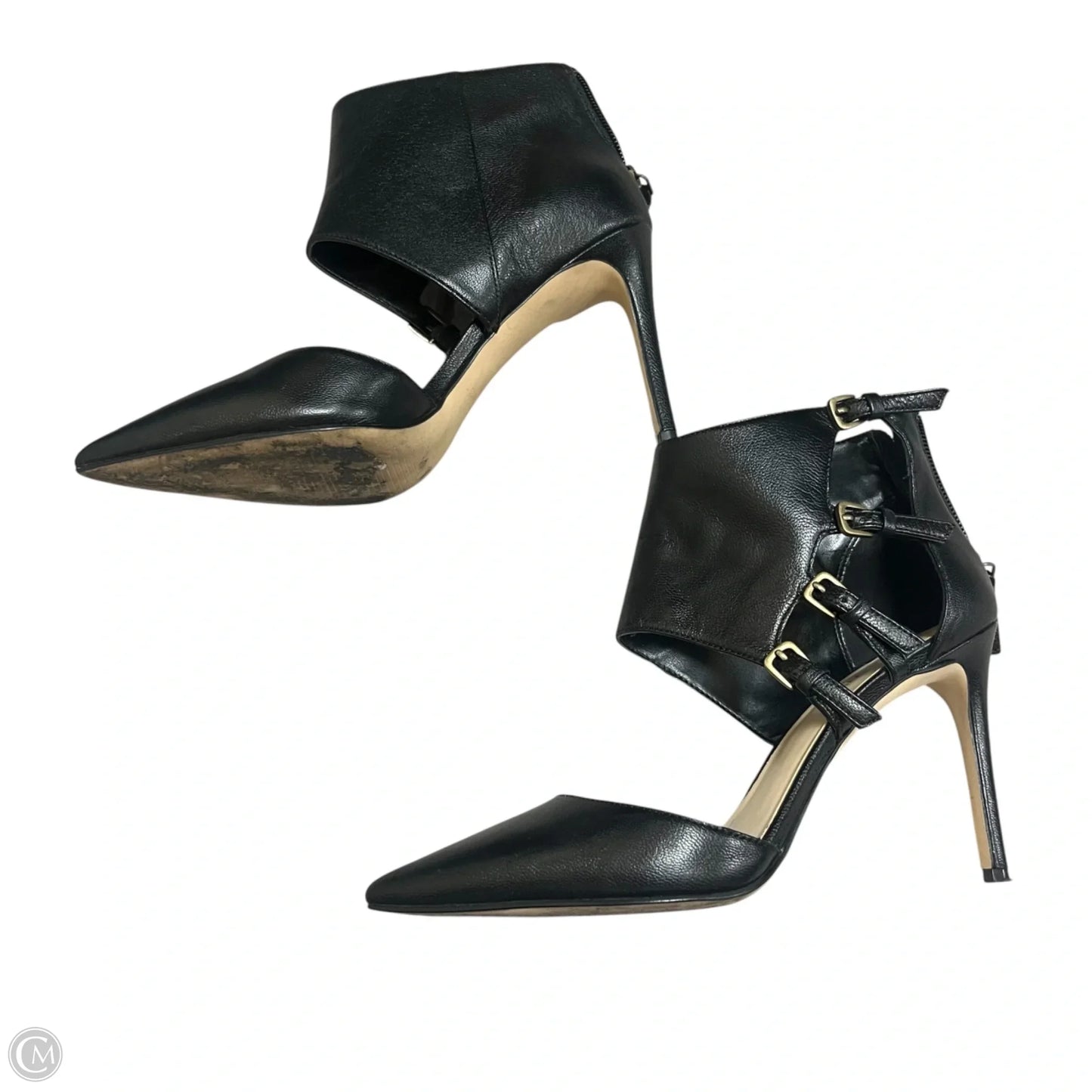 Sandals Heels Kitten By Nine West In Black, Size: 6