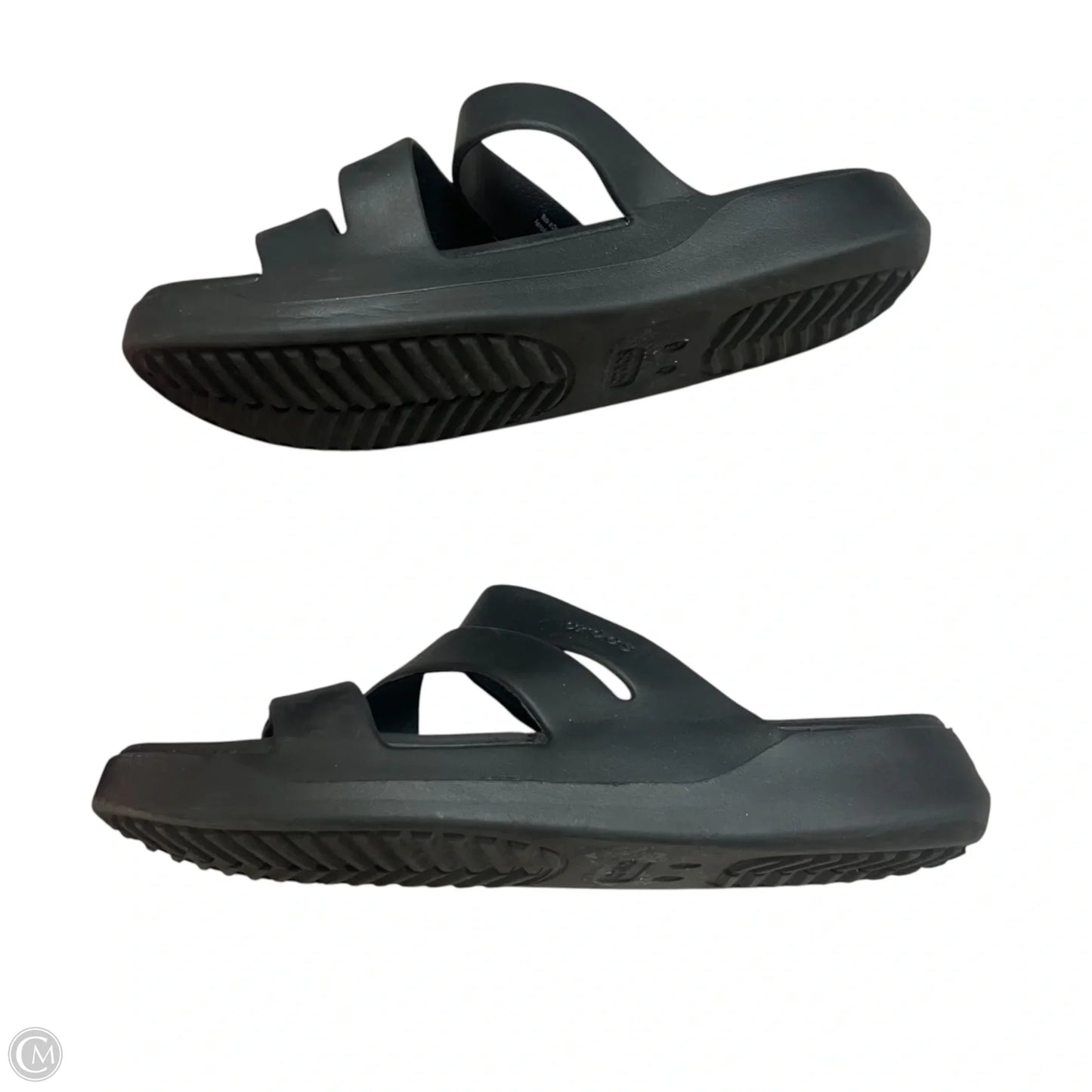 Sandals Flats By Crocs In Black, Size: 6