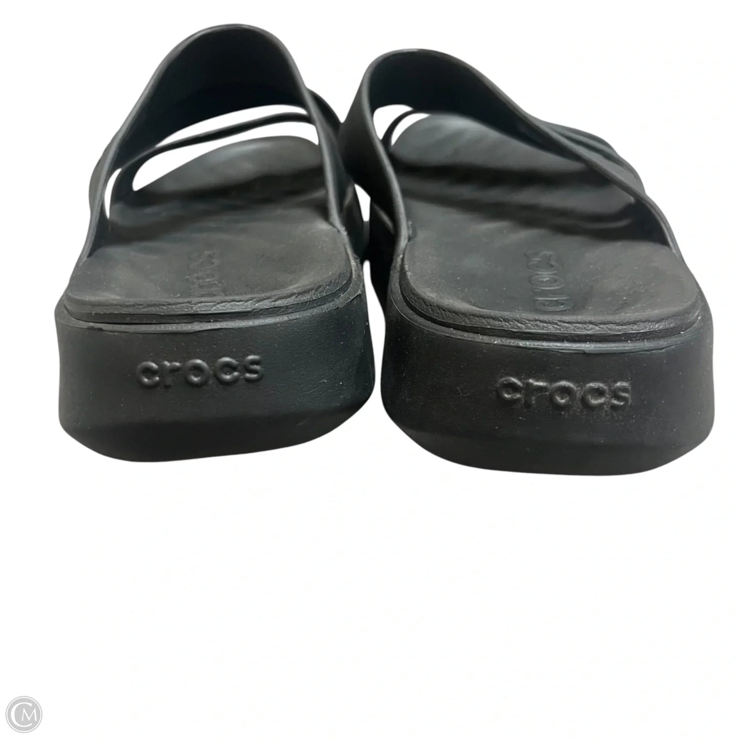 Sandals Flats By Crocs In Black, Size: 6