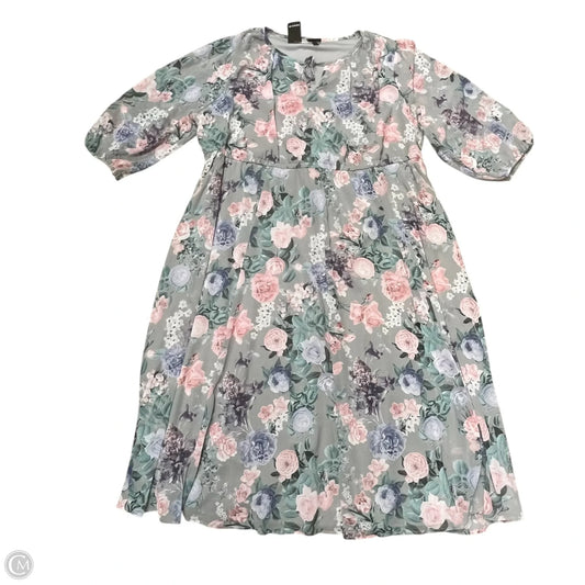 Dress Casual Maxi By Torrid In Grey & Pink, Size: 3x