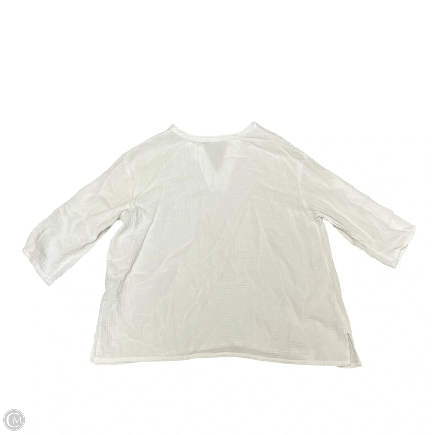 Top 3/4 Sleeve By Chicos In White, Size: Xl