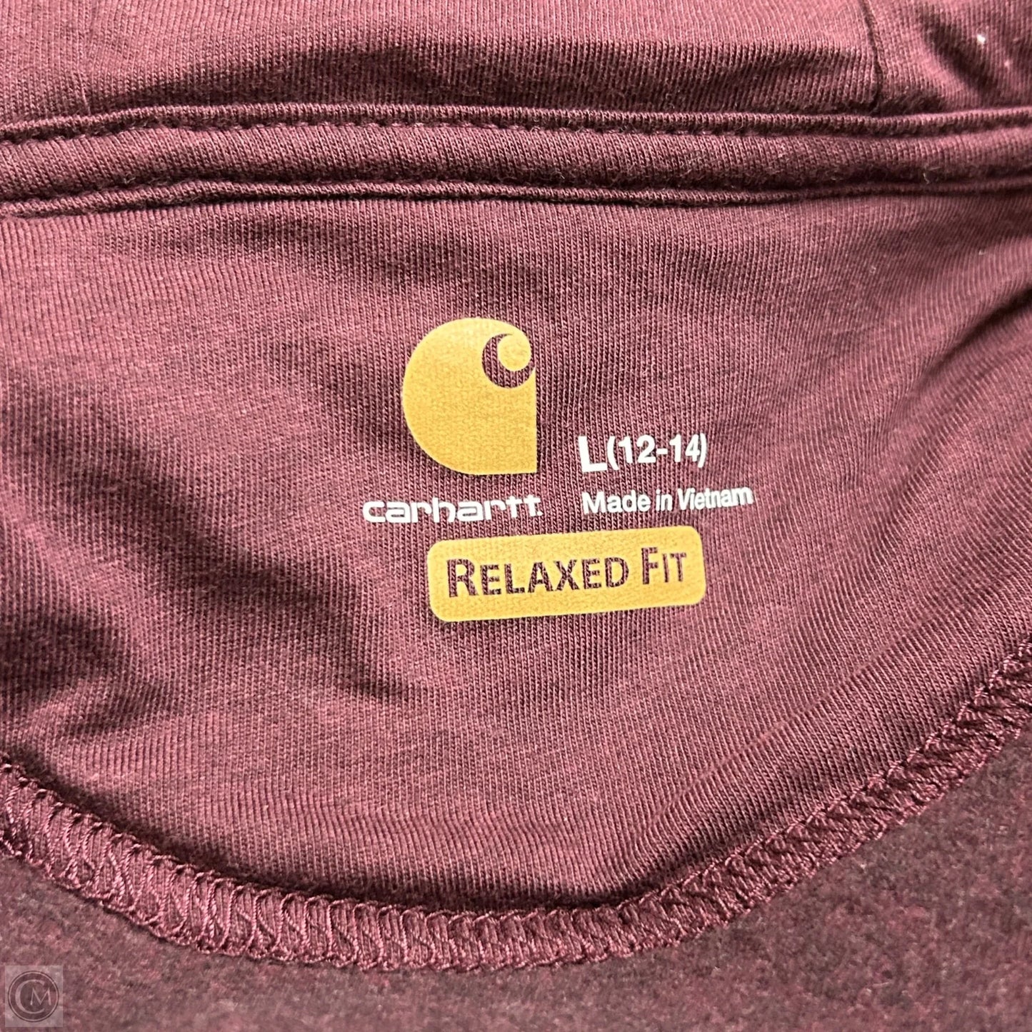 Sweatshirt Hoodie By Carhartt In Maroon, Size: L