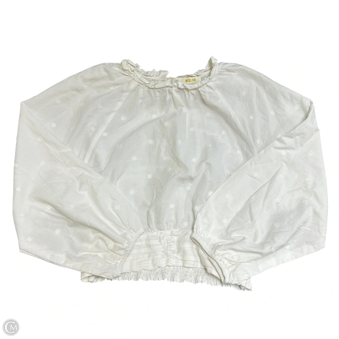 Top Long Sleeve By Maeve In Cream, Size: M