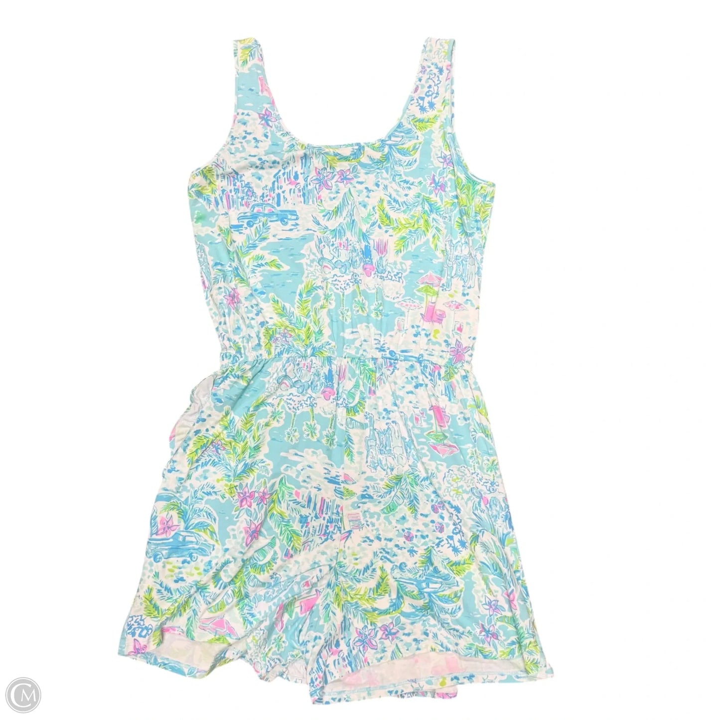 Romper Designer By Lilly Pulitzer In Blue & Green, Size: M