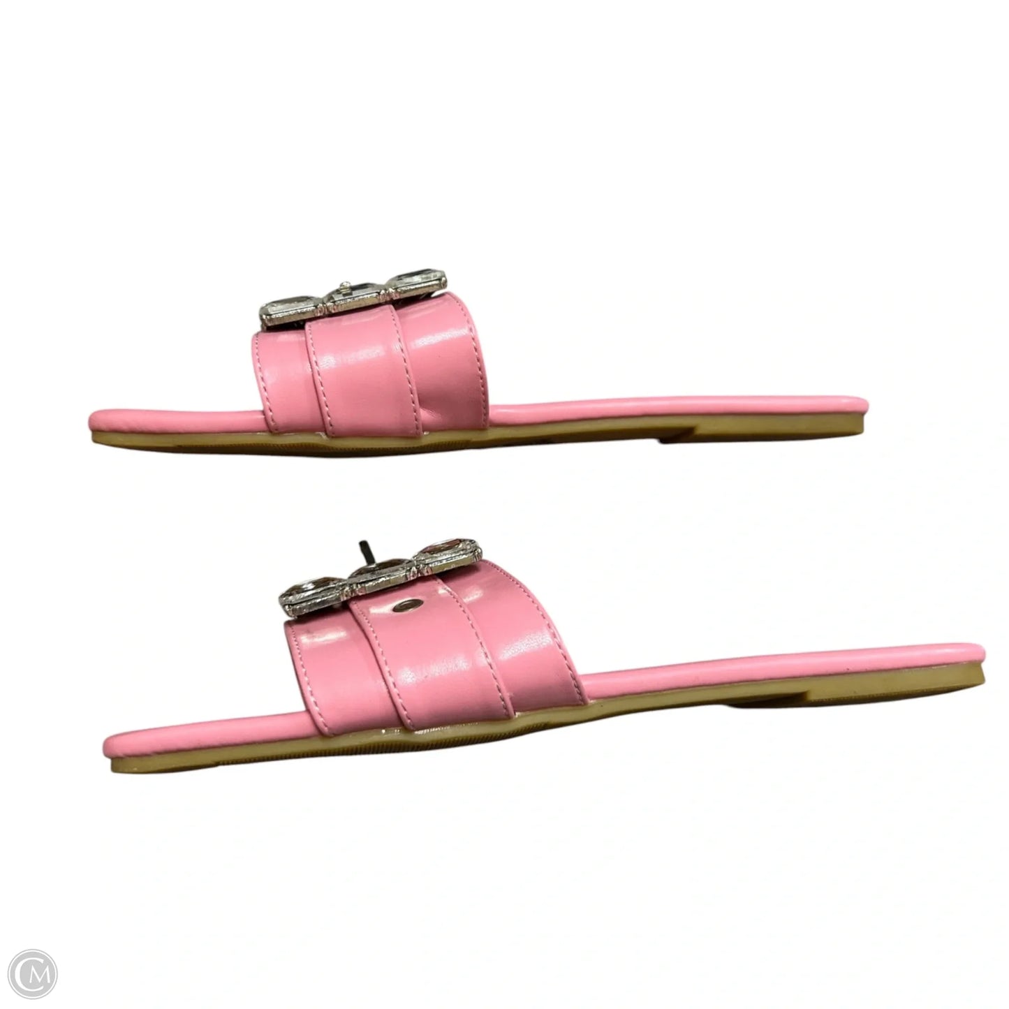 Sandals Flats In Pink & Silver, Size: 5.5