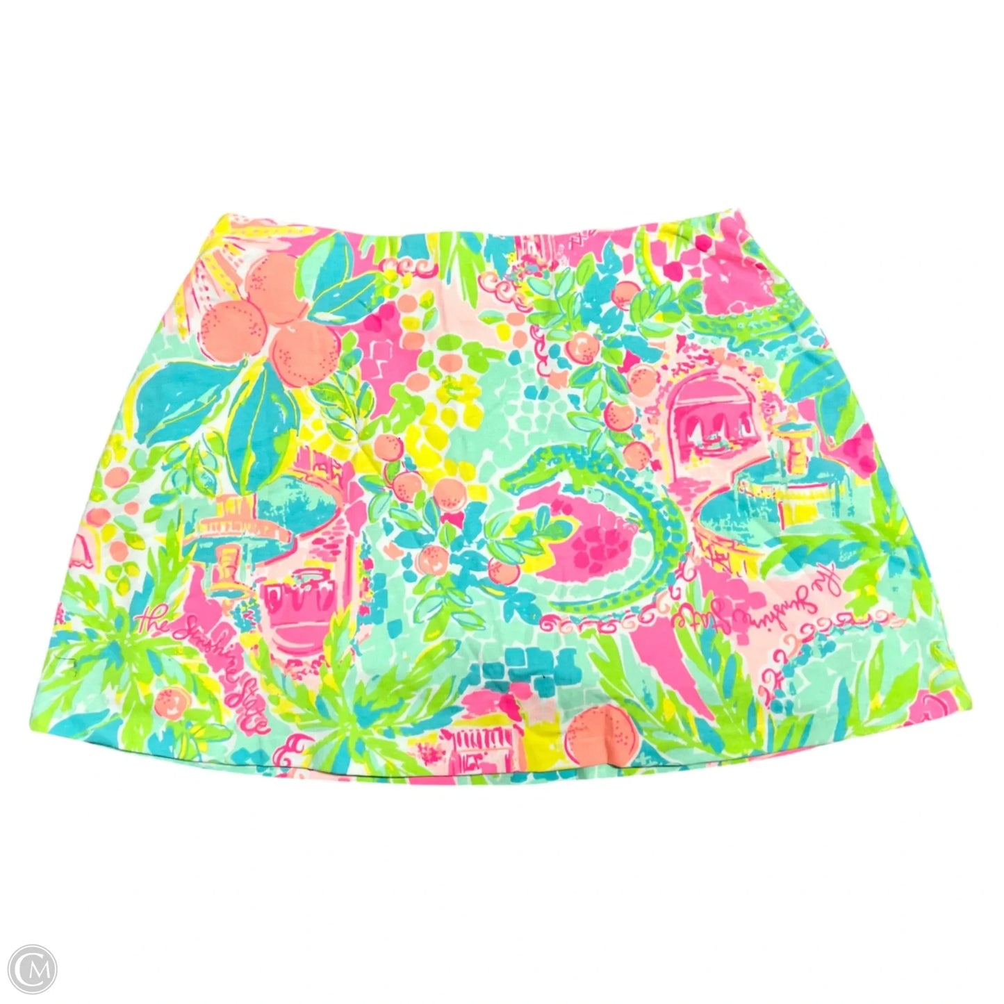 Skort Designer By Lilly Pulitzer In Green & Pink, Size: Xs
