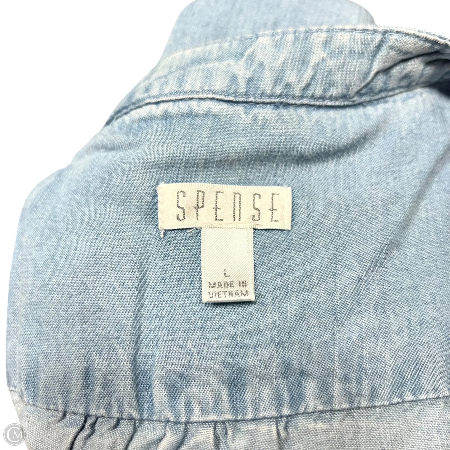 Dress Casual Midi By Spense In Blue Denim, Size: L
