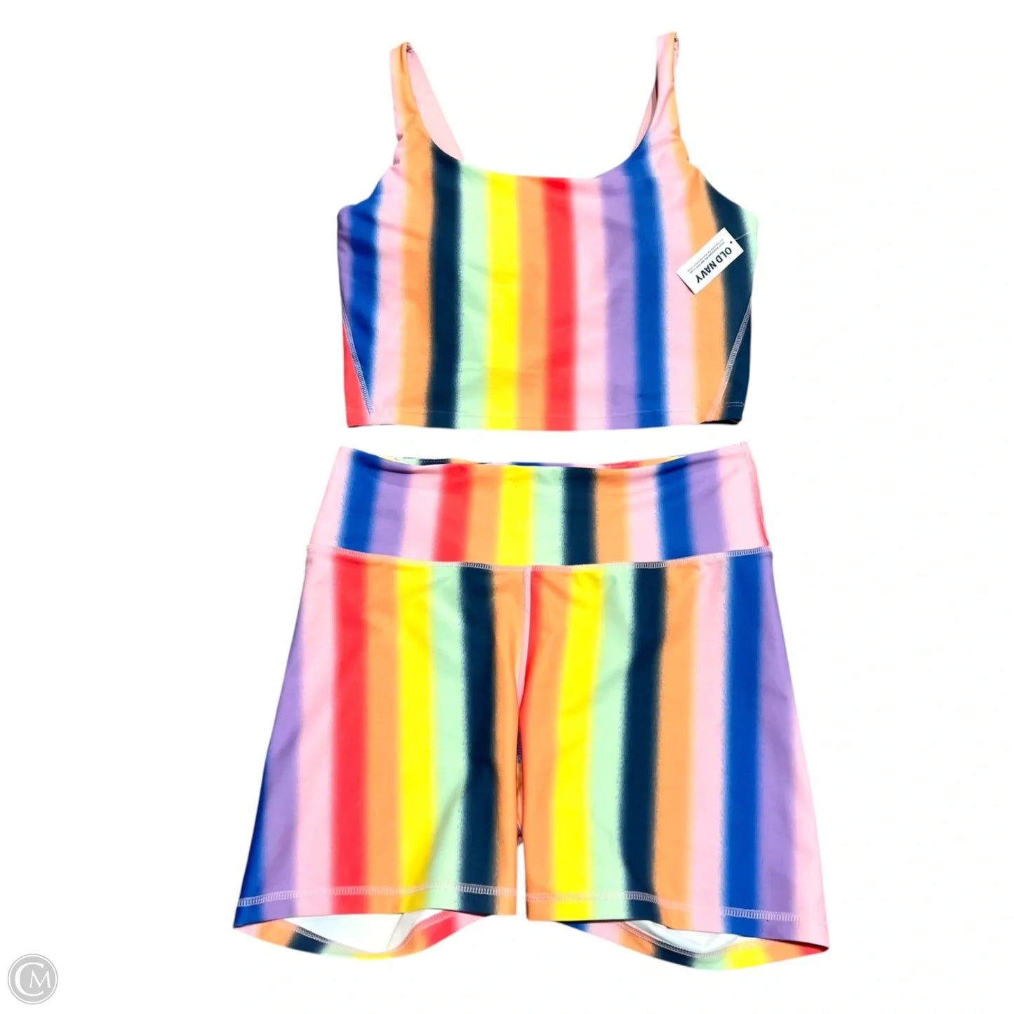 Athletic Shorts 2pc By Old Navy In Rainbow Print, Size: L