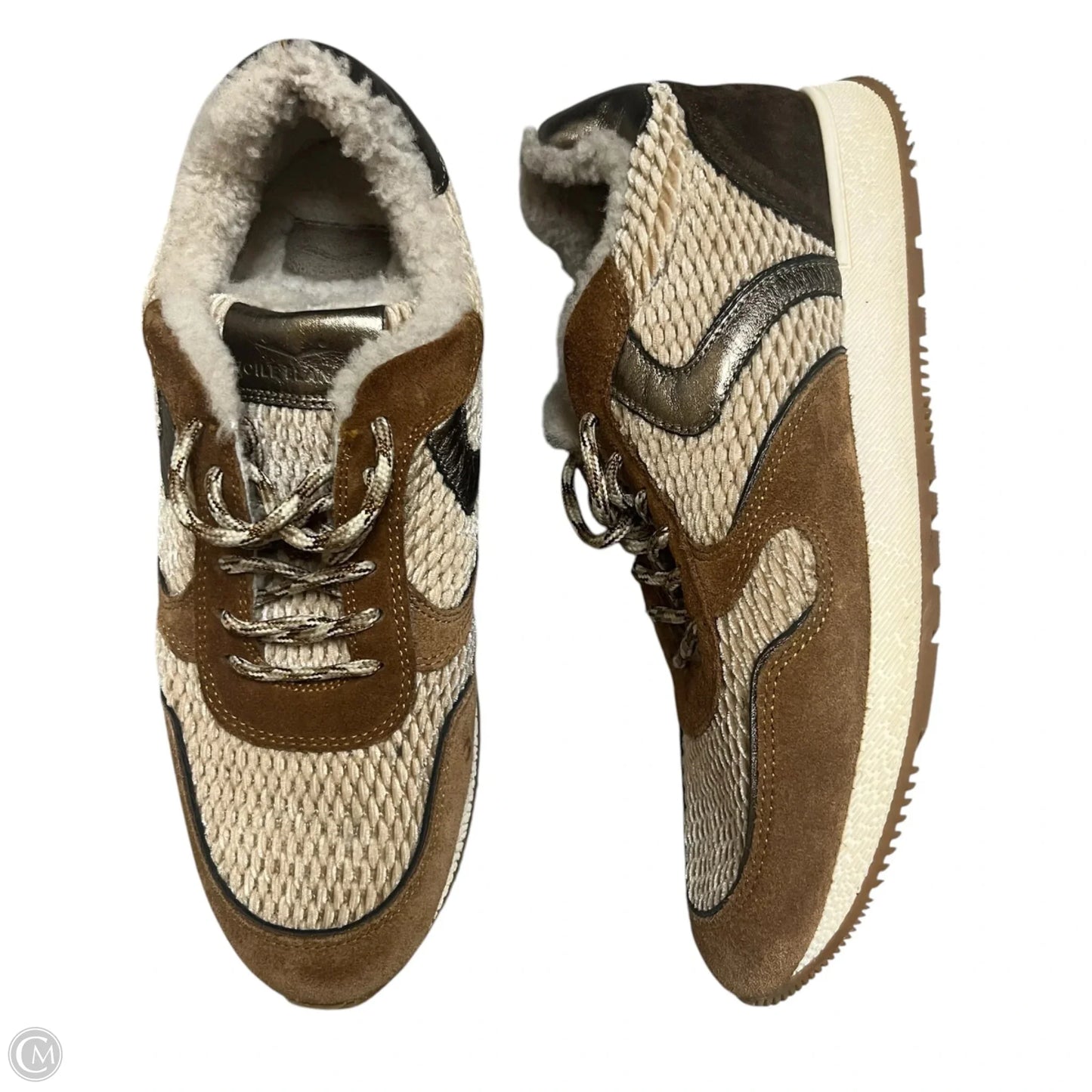 Shoes Sneakers By Voile Blanche In Brown & Cream, Size: 10.5