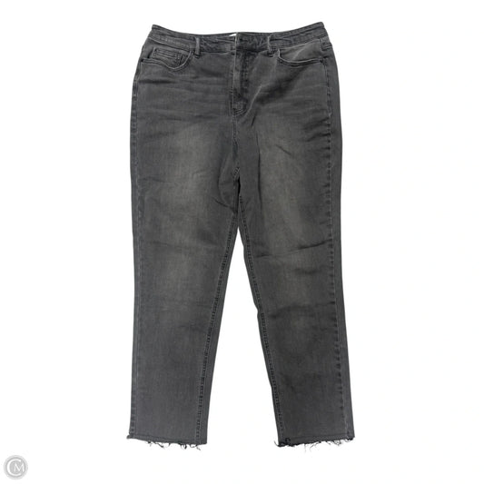 Jeans Straight  In Grey Denim, Size: 14