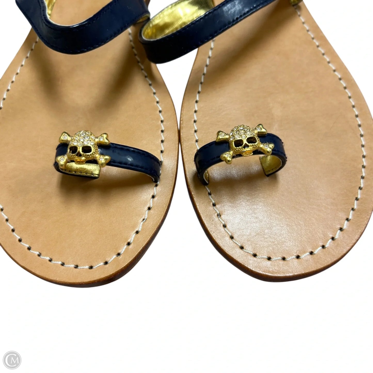 Sandals Flats By Mystique In Blue & Tan, Size: 9