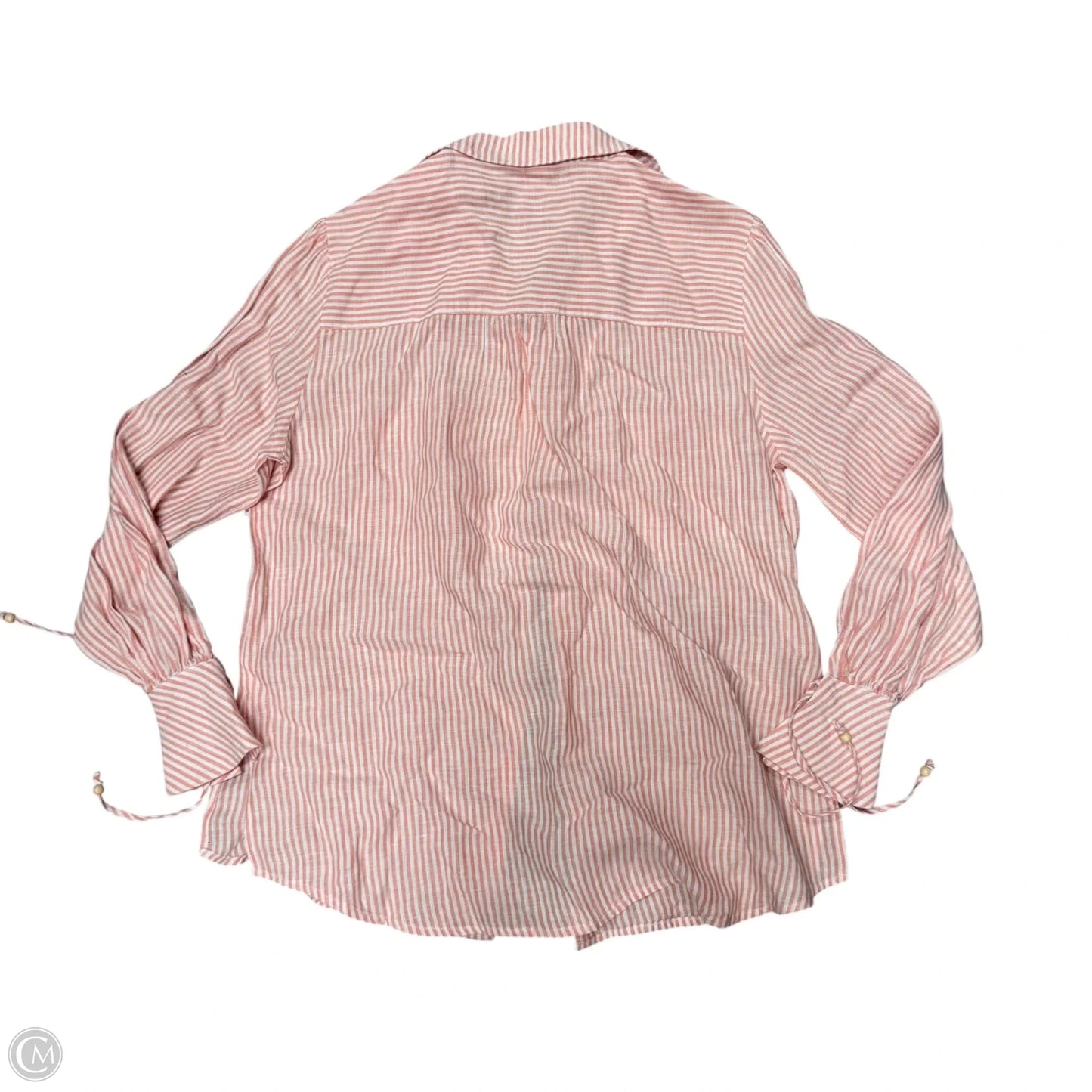 Top Long Sleeve By Kivari In Orange & White, Size: S