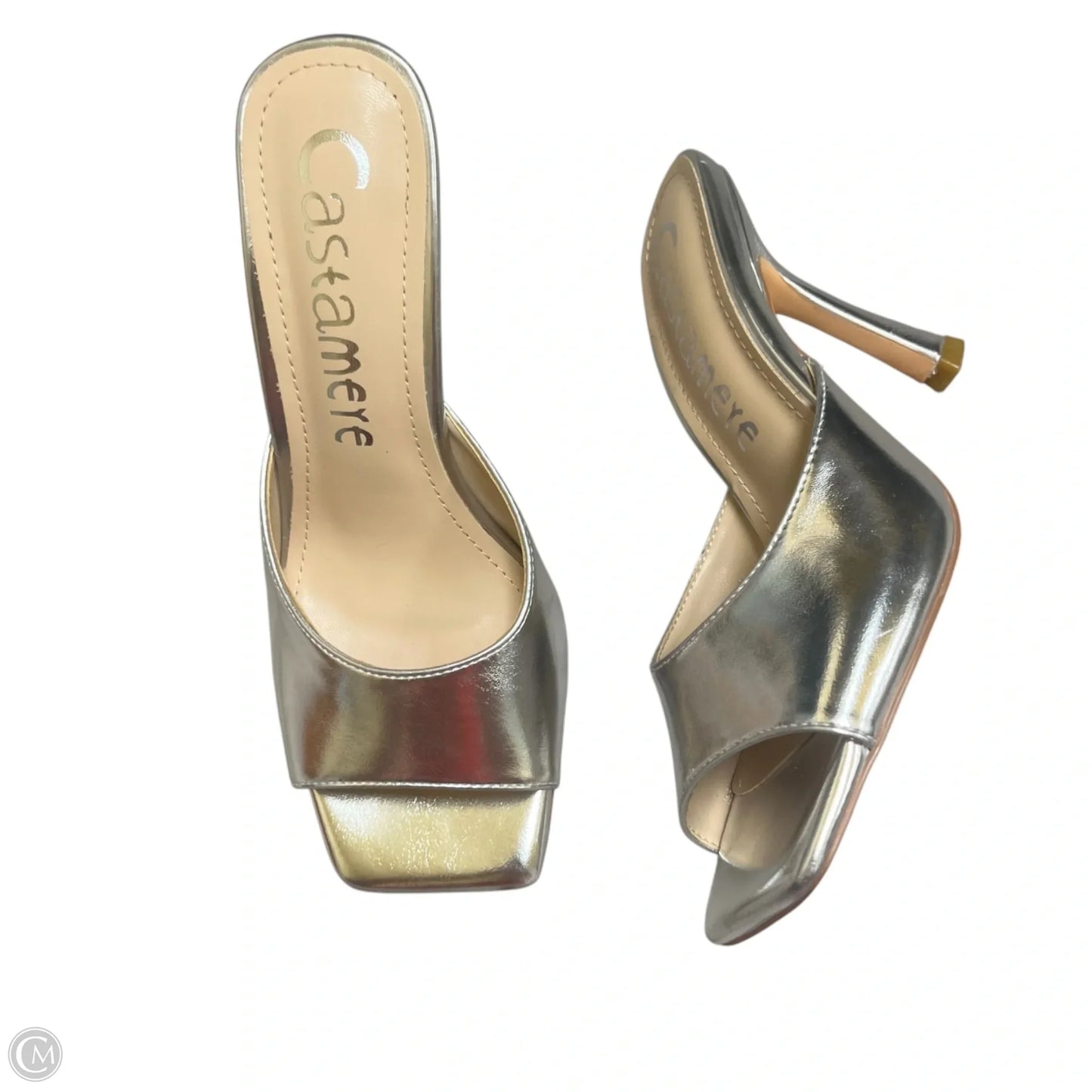 Sandals Heels Kitten By Castamere In Silver, Size: 6