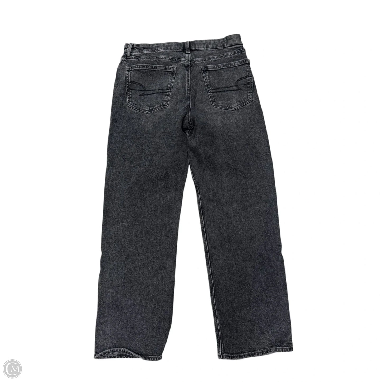 Jeans Wide Leg By American Eagle In Black Denim, Size: 12