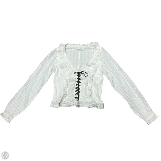 Top Long Sleeve By Pilcro In White, Size: Xs