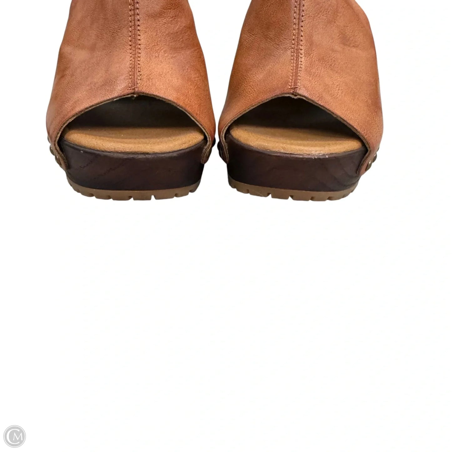 Sandals Heels Block By Korks In Tan, Size: 8