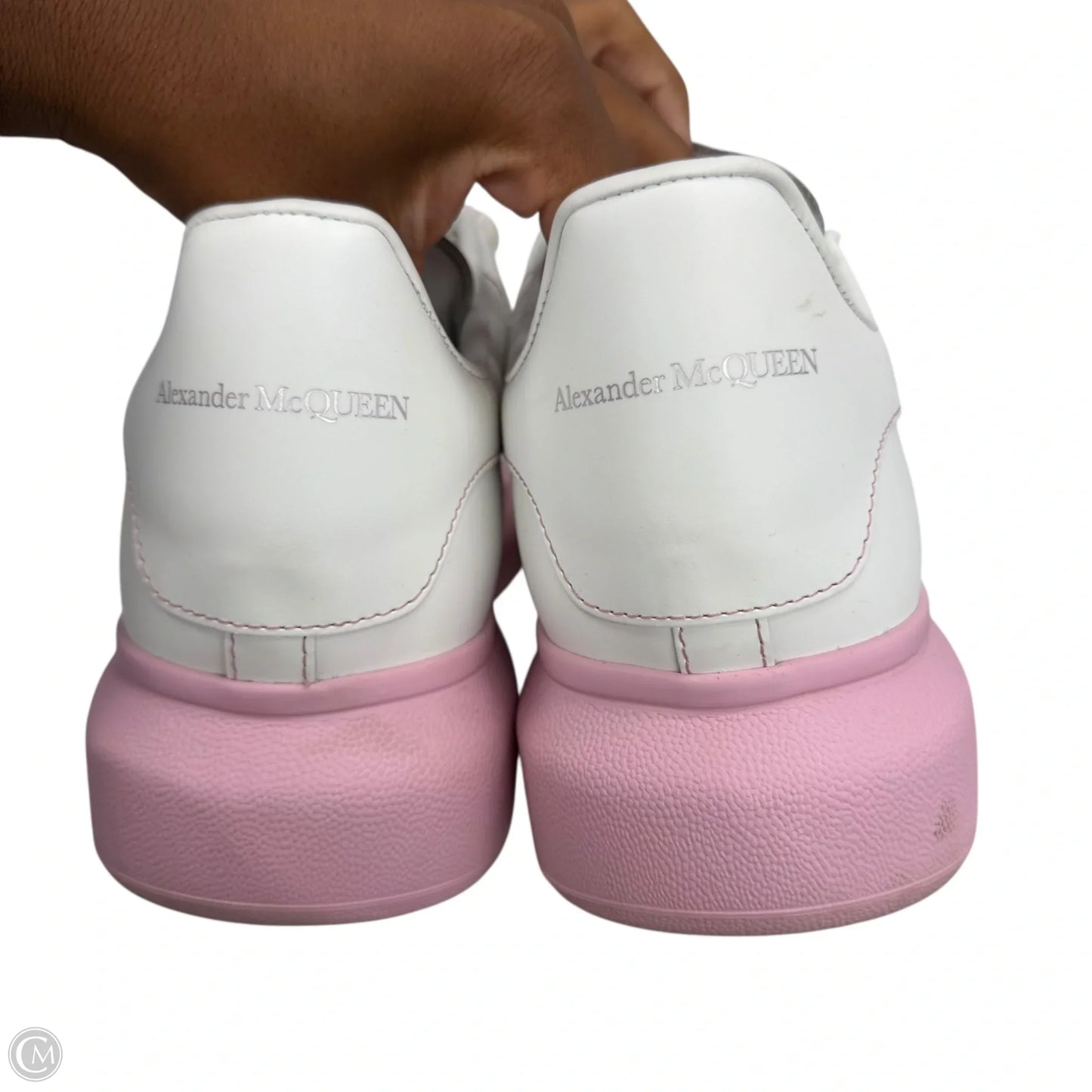 Shoes Luxury Designer By Alexander Mcqueen In Pink & White, Size: 12.5
