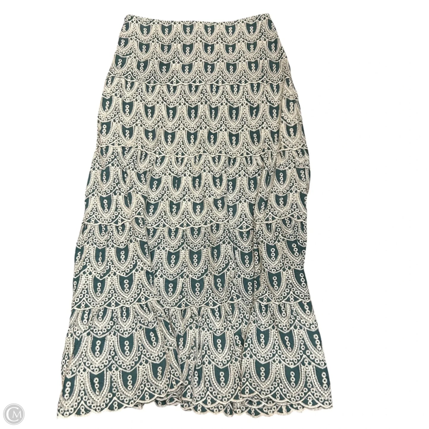 Skirt Maxi By Laffaire In Cream & Green, Size: 8