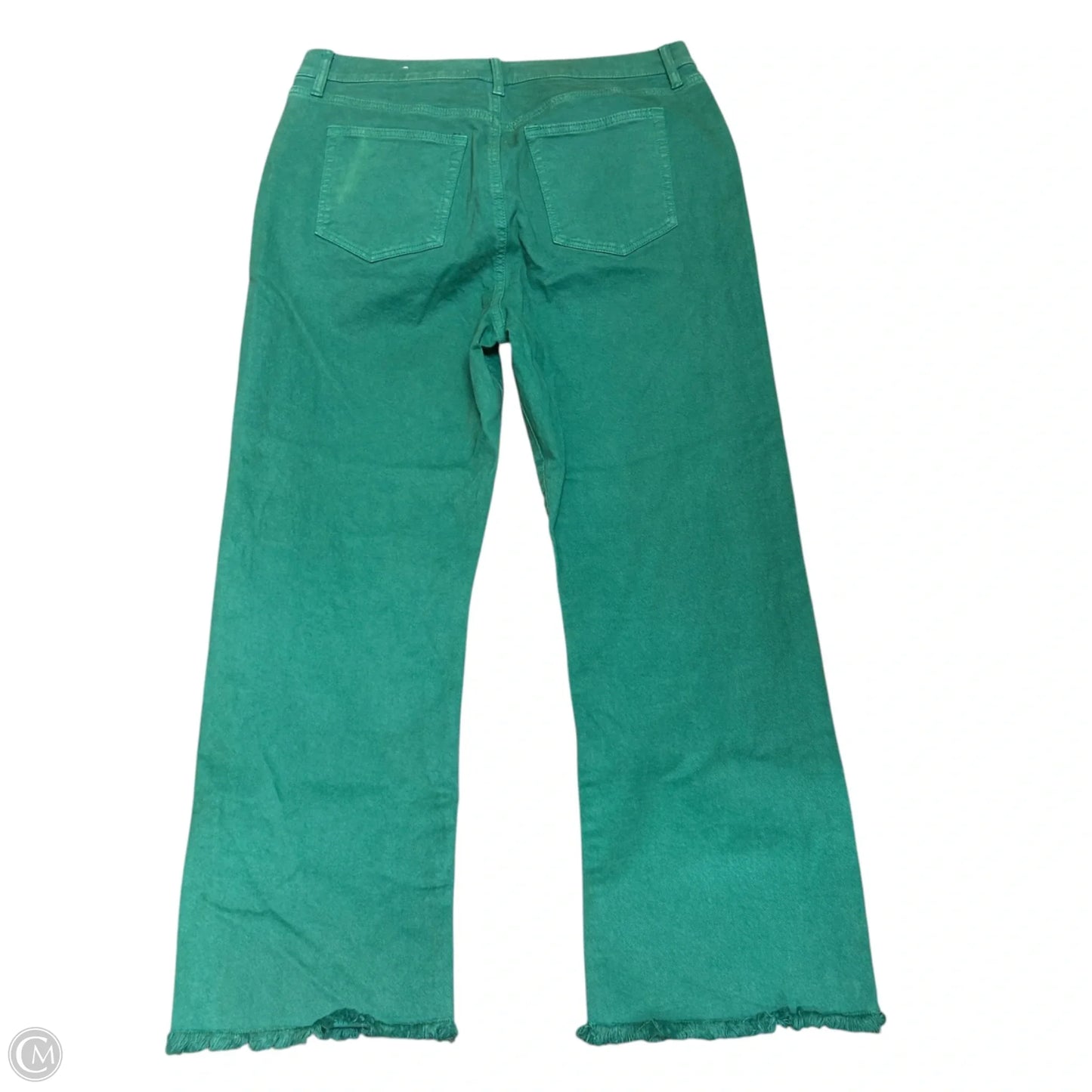 Jeans Cropped By Loft In Green Denim, Size: 10