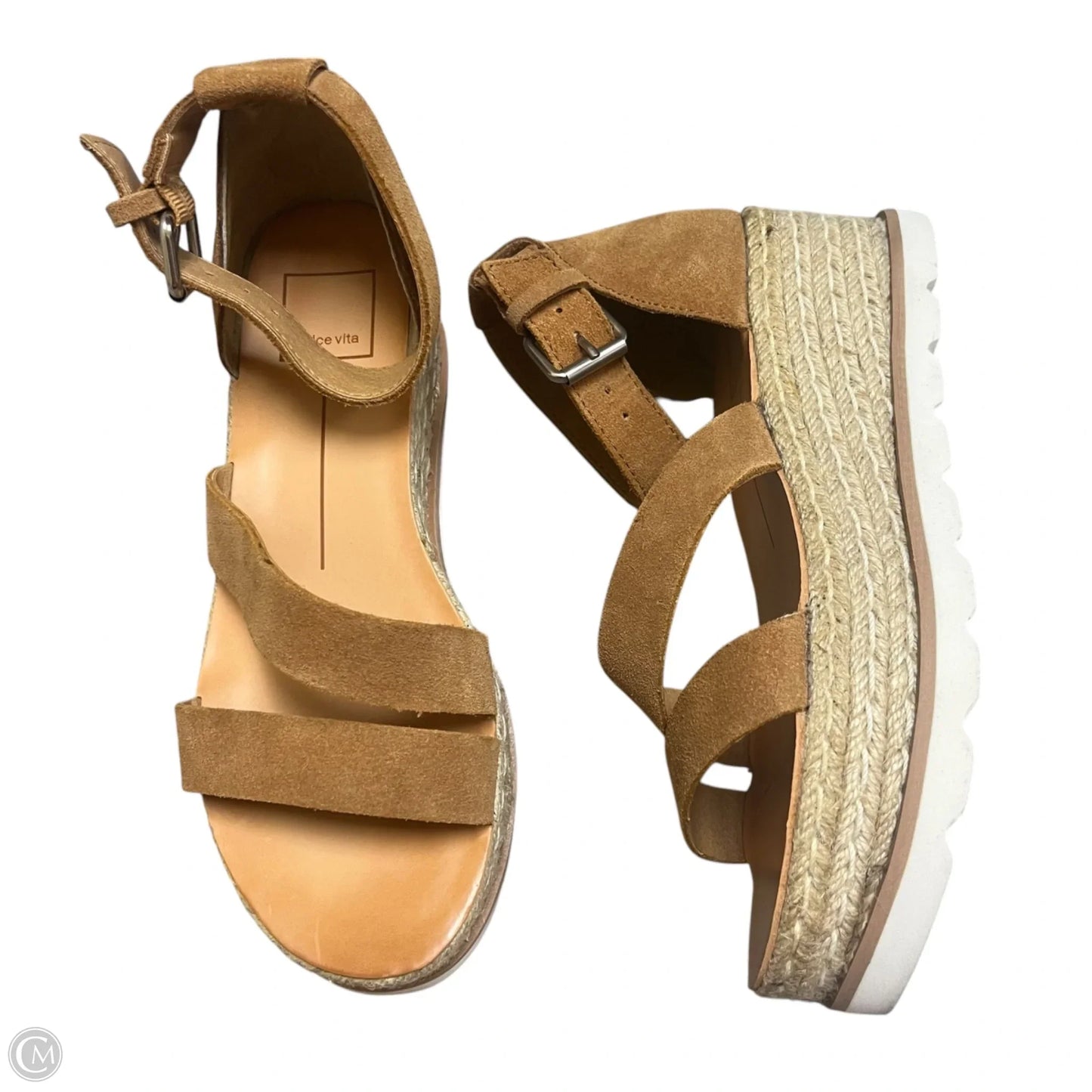 Sandals Heels Wedge By Dolce Vita In Tan, Size: 6.5