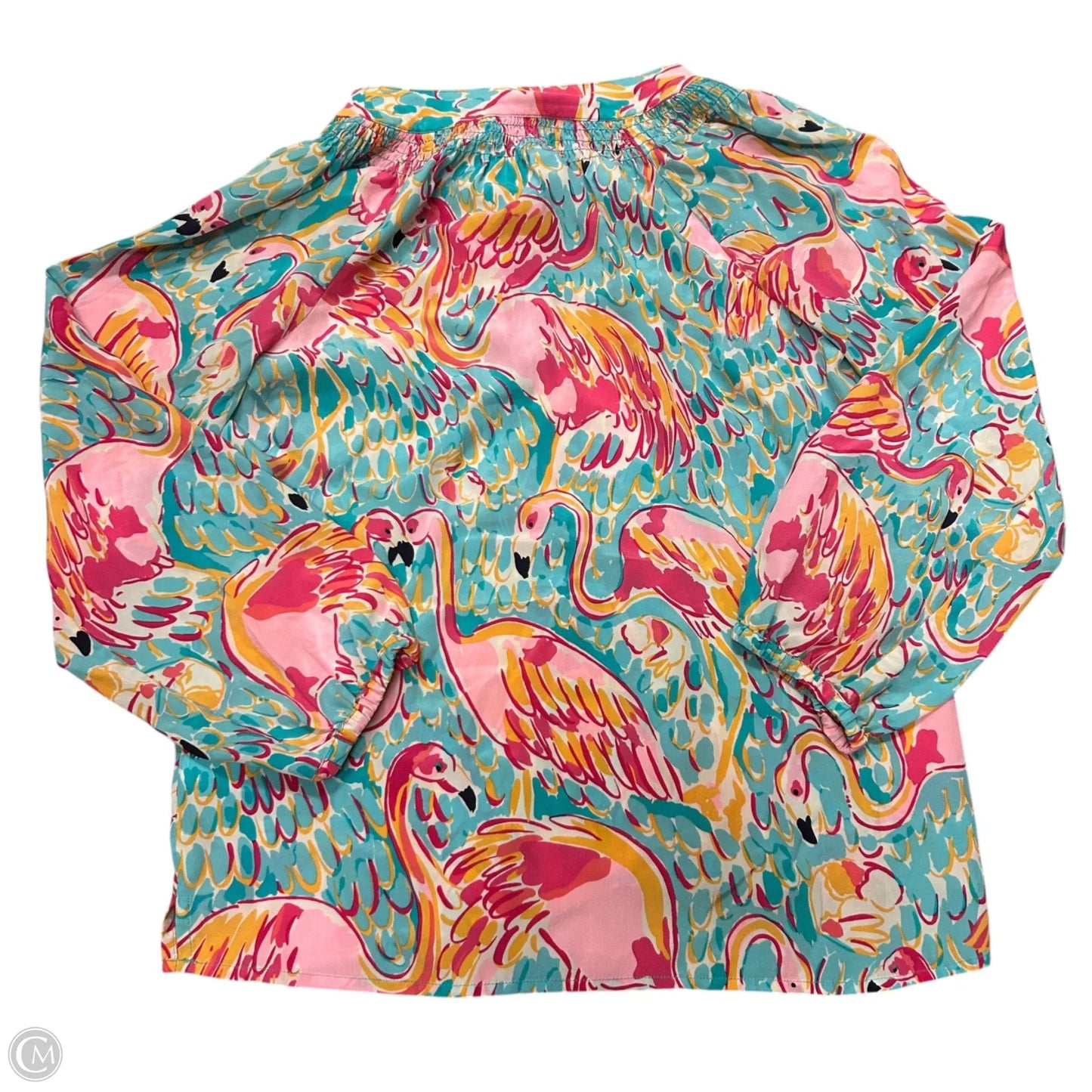 Top Long Sleeve Designer By Lilly Pulitzer In Blue & Orange, Size: S