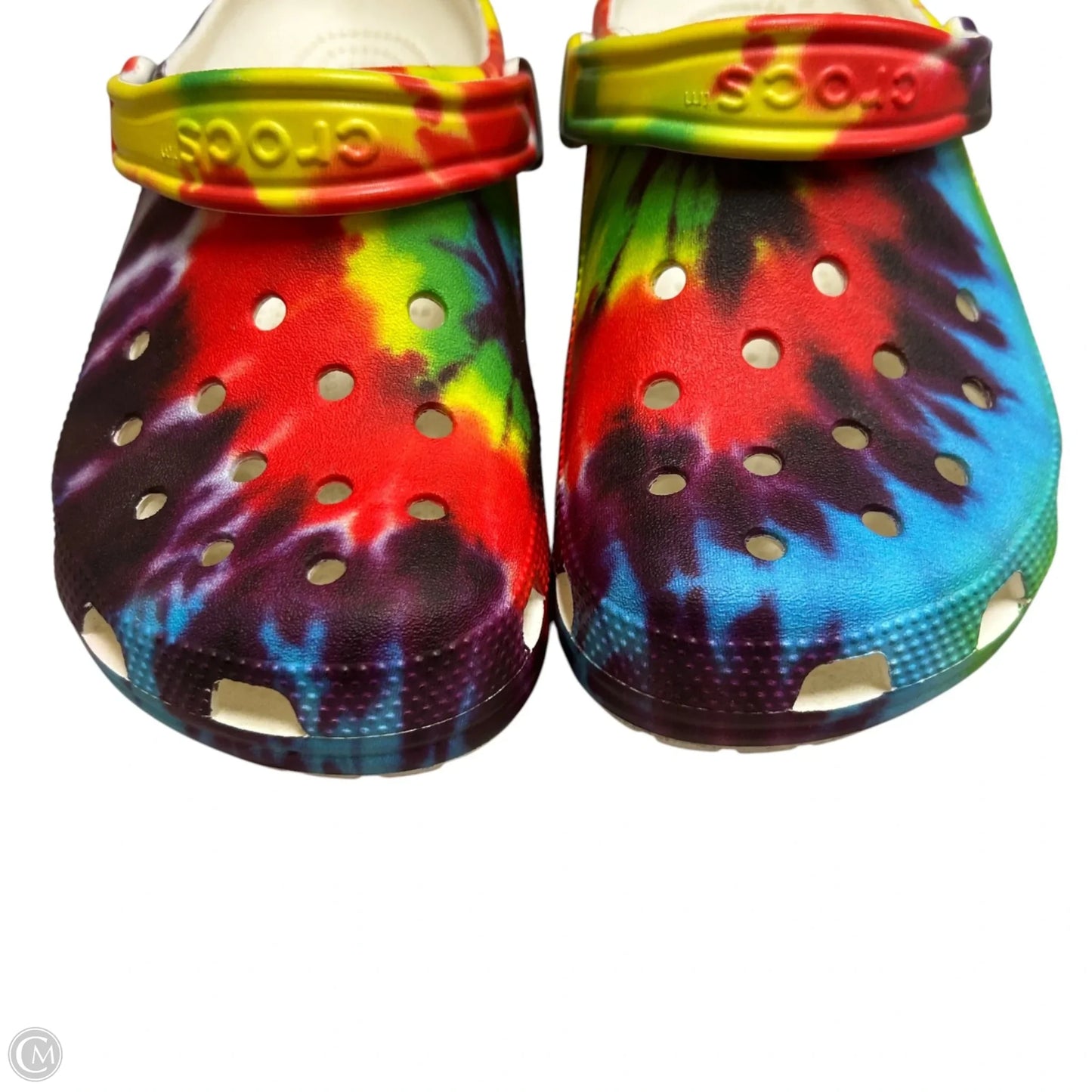 Shoes Flats By Crocs In Rainbow Print, Size: 7
