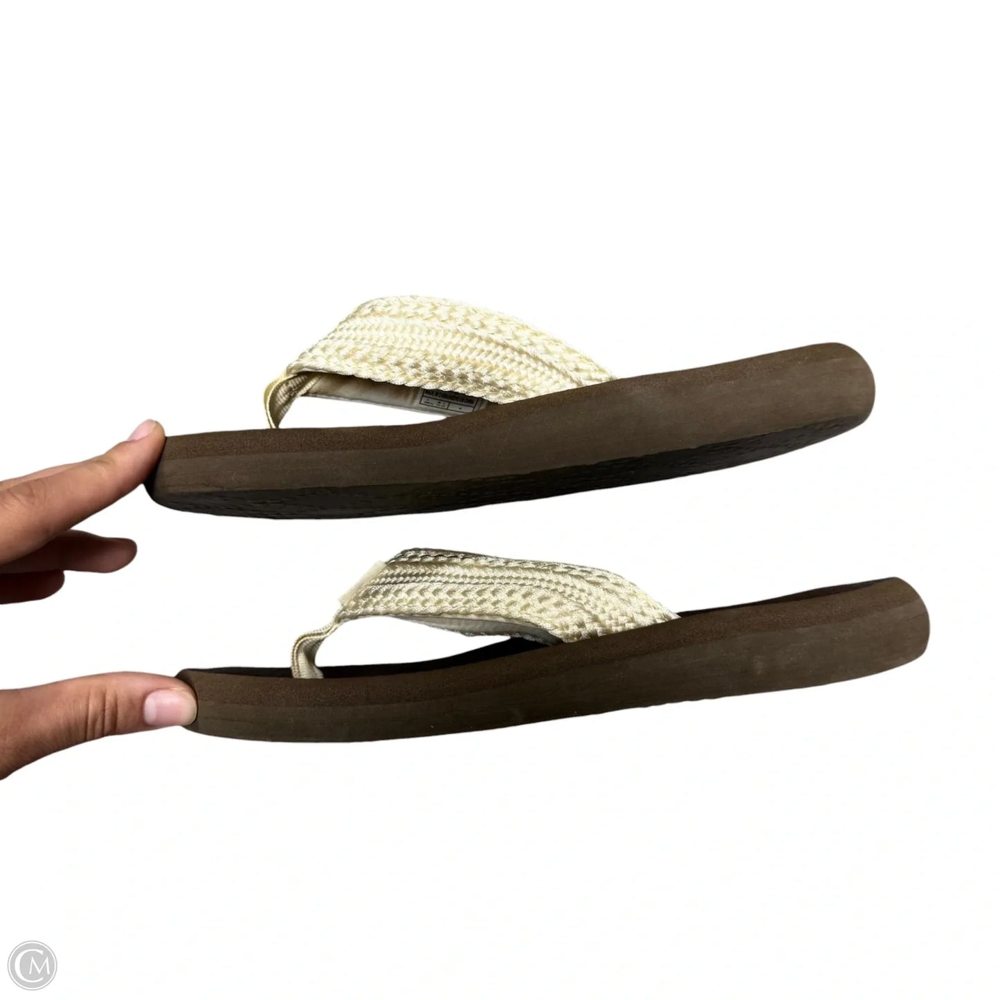 Sandals Flats By Skechers In Brown & Cream, Size: 7