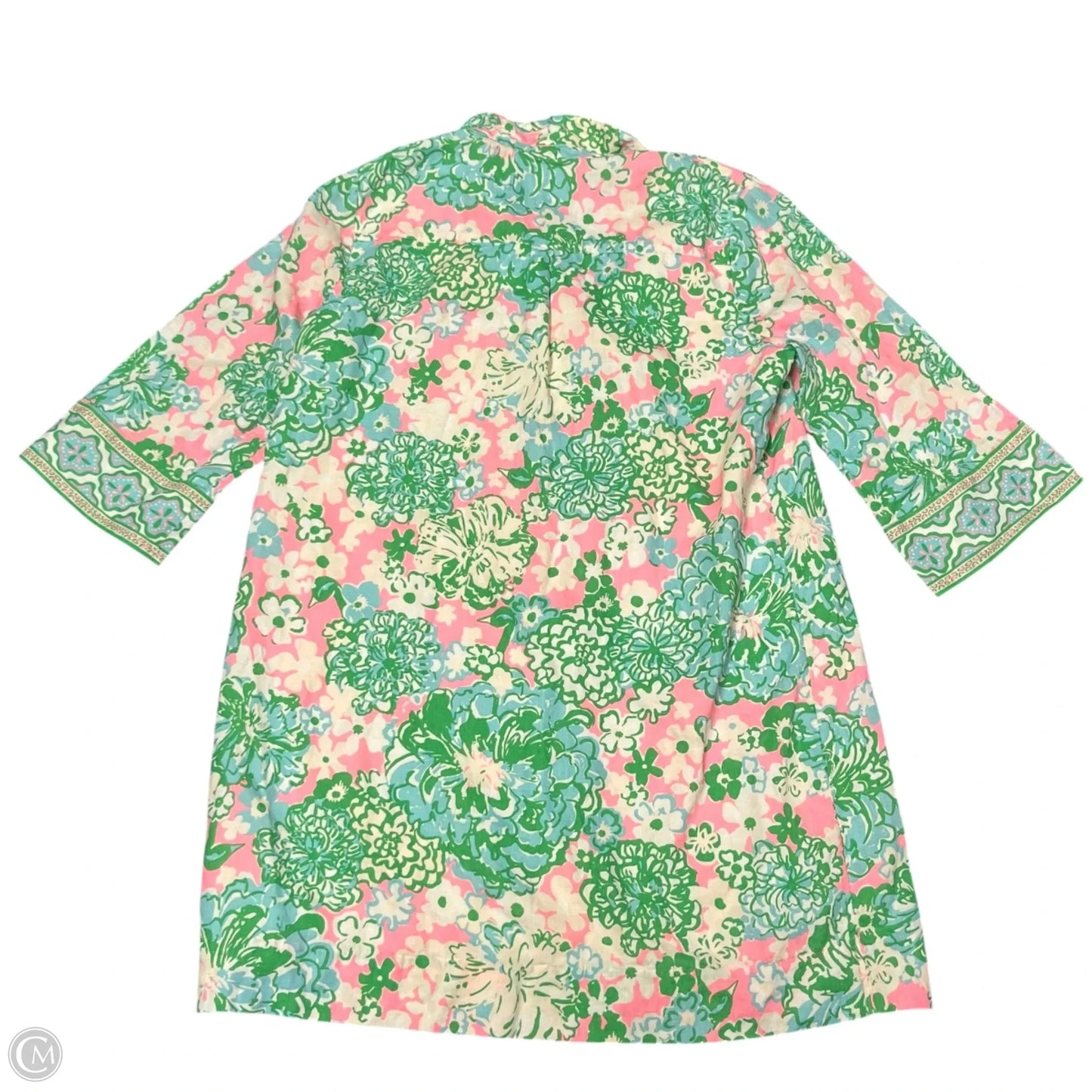 Dress Designer By Lilly Pulitzer In Cream & Green, Size: L