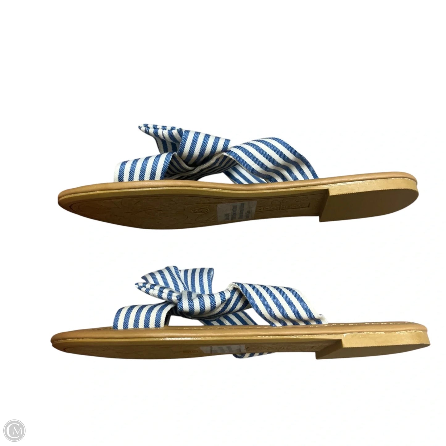 Sandals Flats By West Loop In Blue & White, Size: 5/6