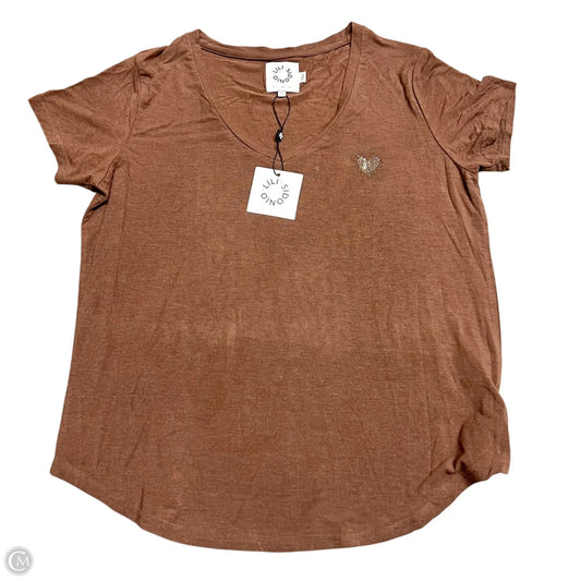 Top Short Sleeve By Lili Sidonio In Brown, Size: S