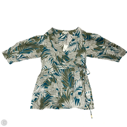 Top 3/4 Sleeve By Molly Bracken In Blue & Green, Size: M