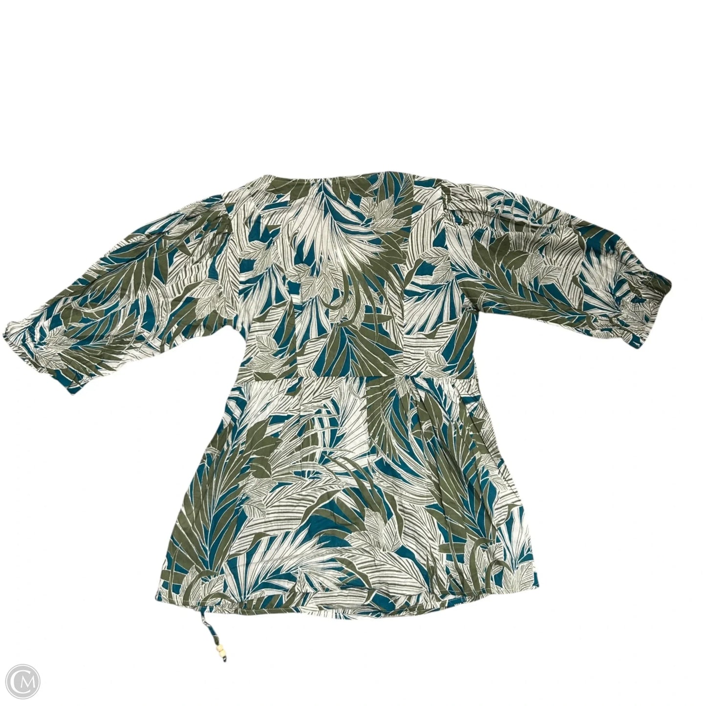 Top 3/4 Sleeve By Molly Bracken In Blue & Green, Size: Xs