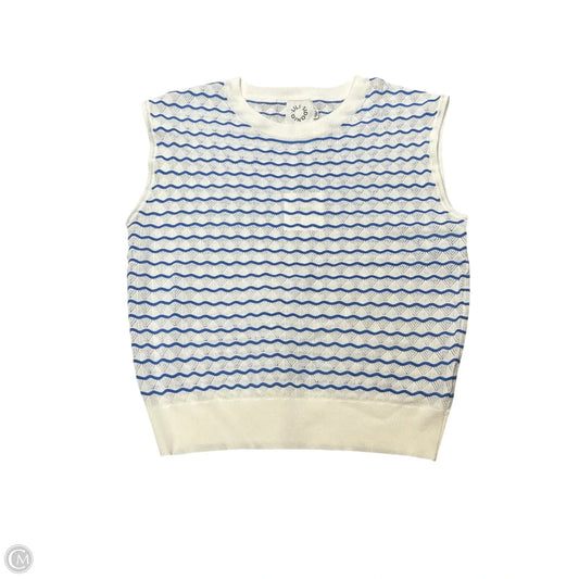 Top Sleeveless By Lili Sidonio In Blue & White, Size: M