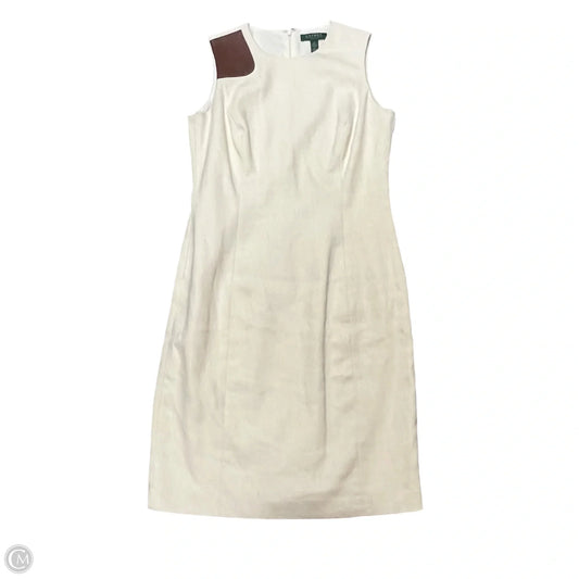 Dress Casual Midi By Lauren By Ralph Lauren In Brown & Cream, Size: M