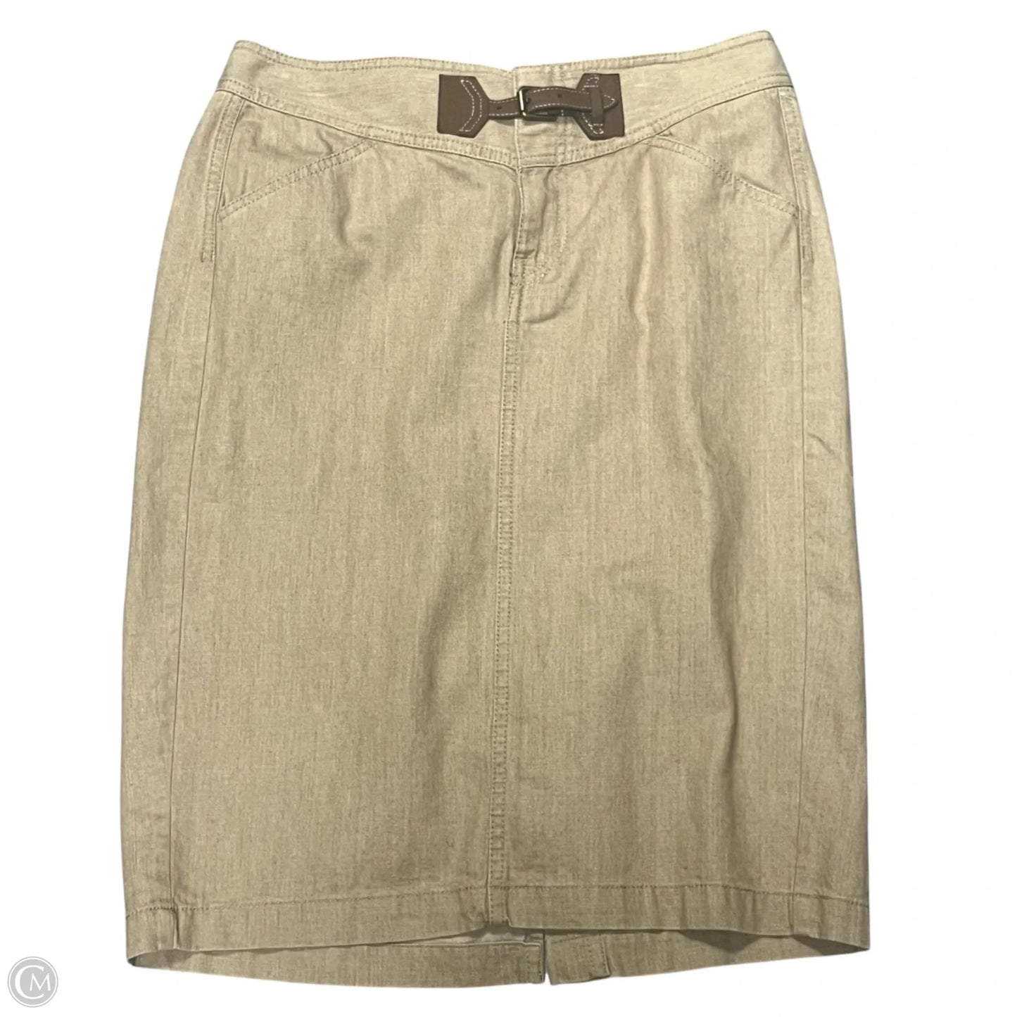 Skirt Midi By Lauren Jeans Co In Tan Denim, Size: 4