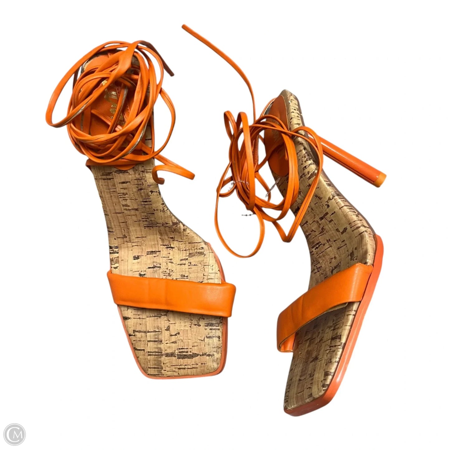 Sandals Heels Stiletto By Liliana In Orange, Size: 8.5