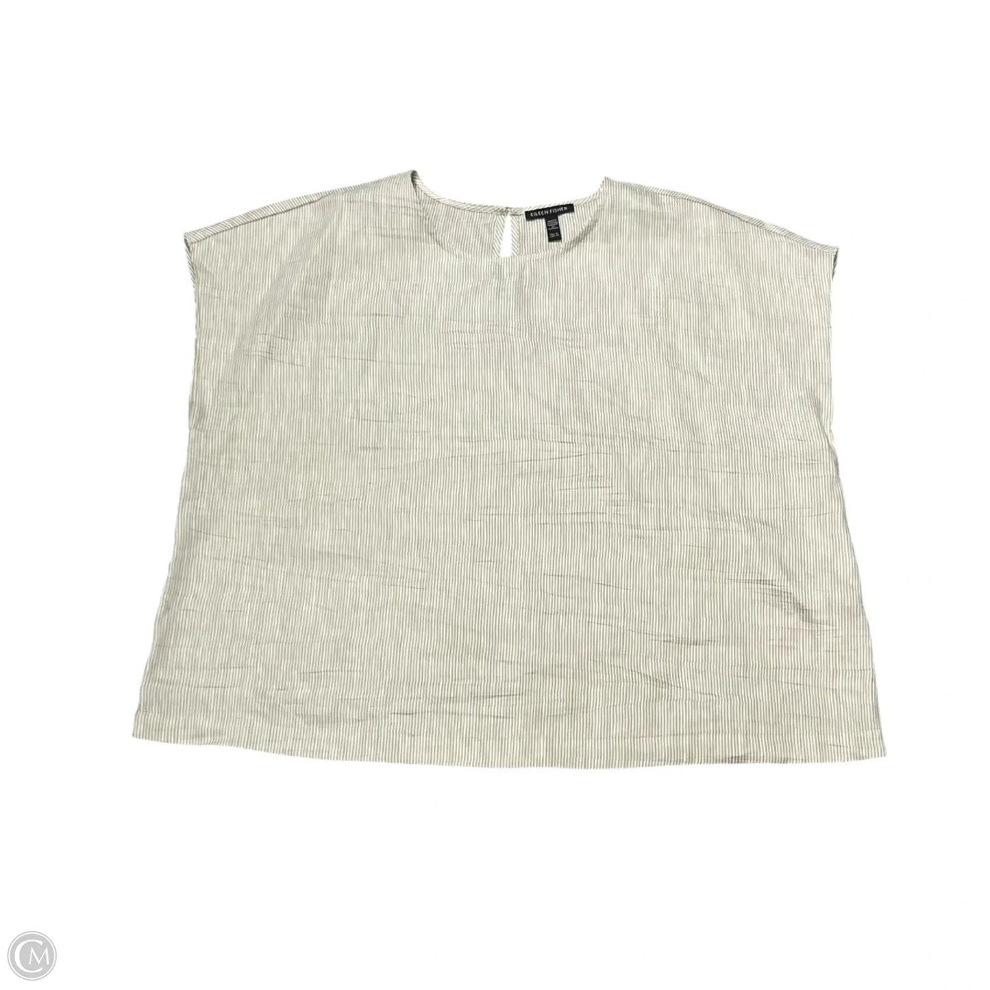 Top Sleeveless By Eileen Fisher In Tan & White, Size: Xl
