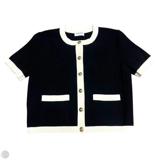 Sweater Short Sleeve By Babaton In Black & Cream, Size: S