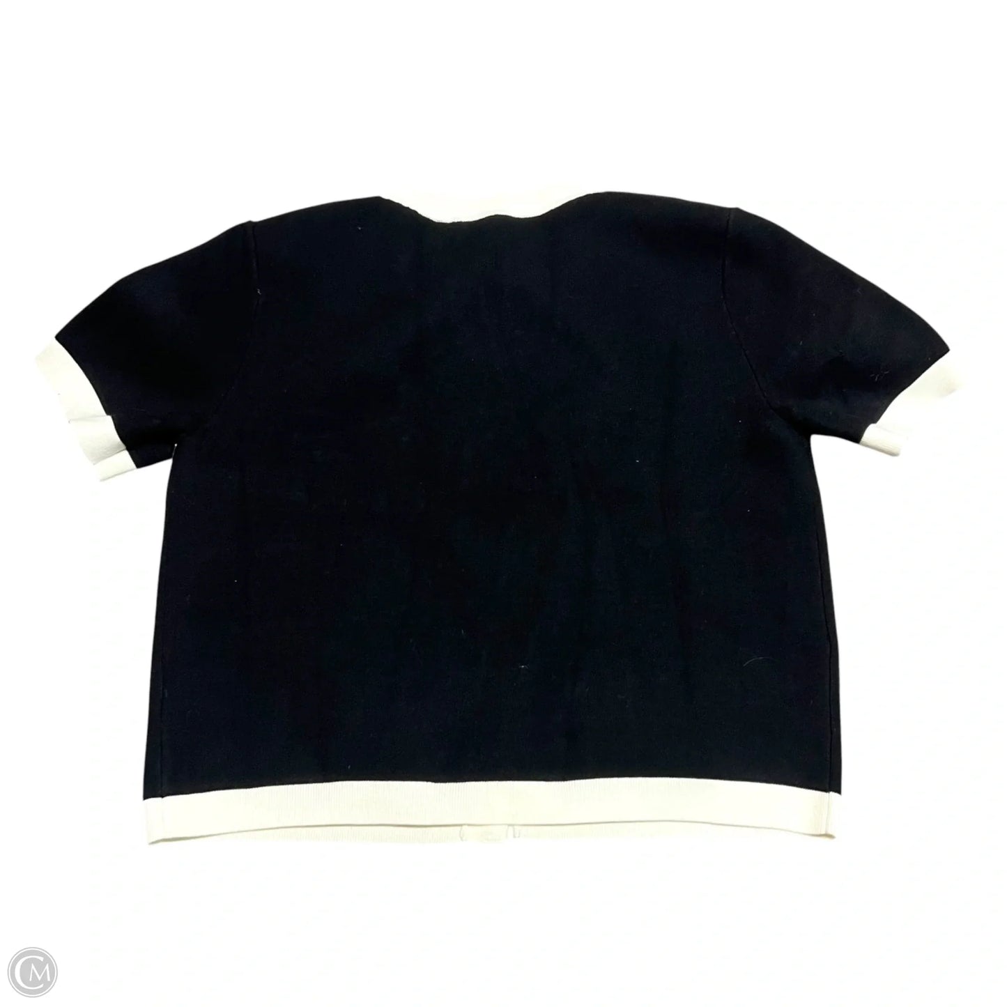 Sweater Short Sleeve By Babaton In Black & Cream, Size: S