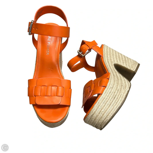 Sandals Heels Wedge By Marc Fisher In Orange, Size: 6