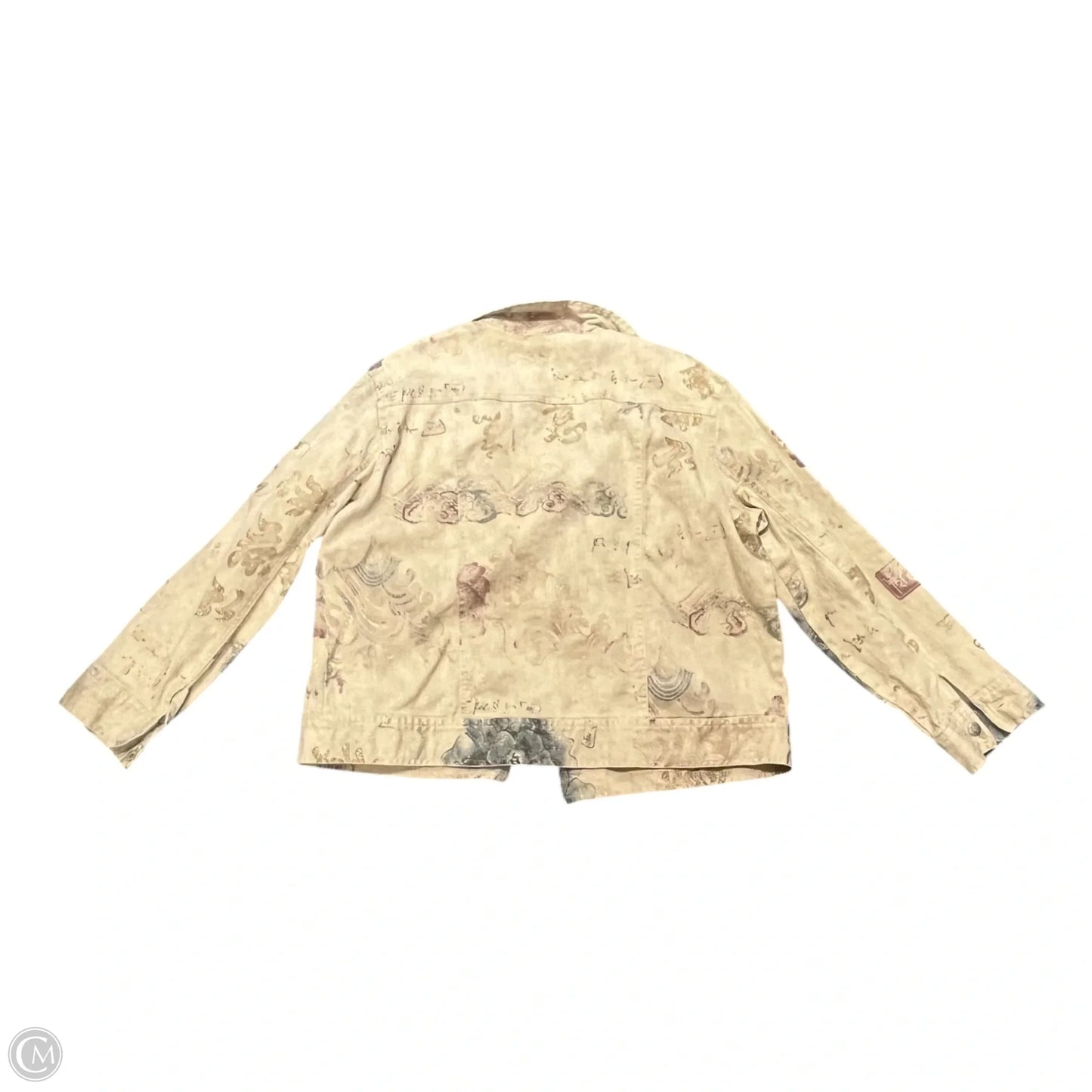 Jacket Denim By Chicos In Tan Denim, Size: L