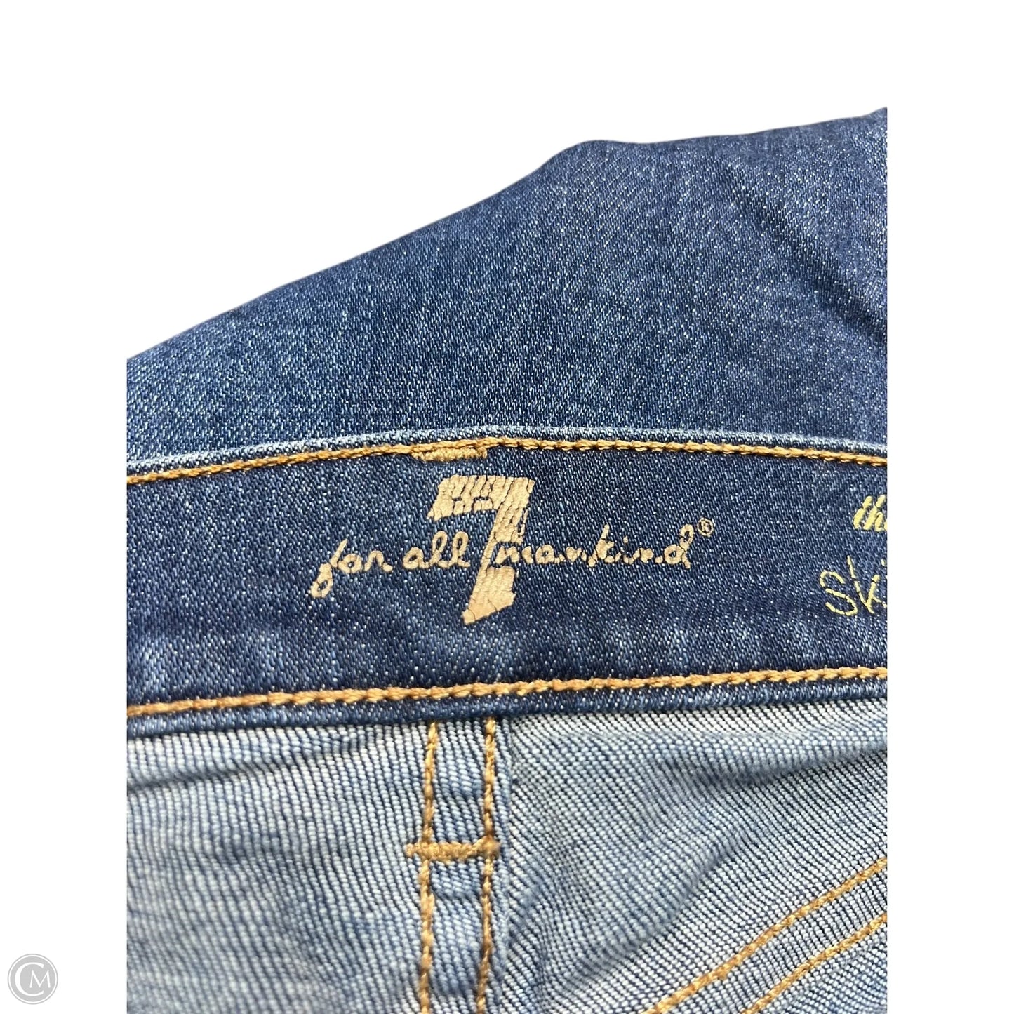 Jeans Skinny By 7 For All Mankind In Blue Denim, Size: 0