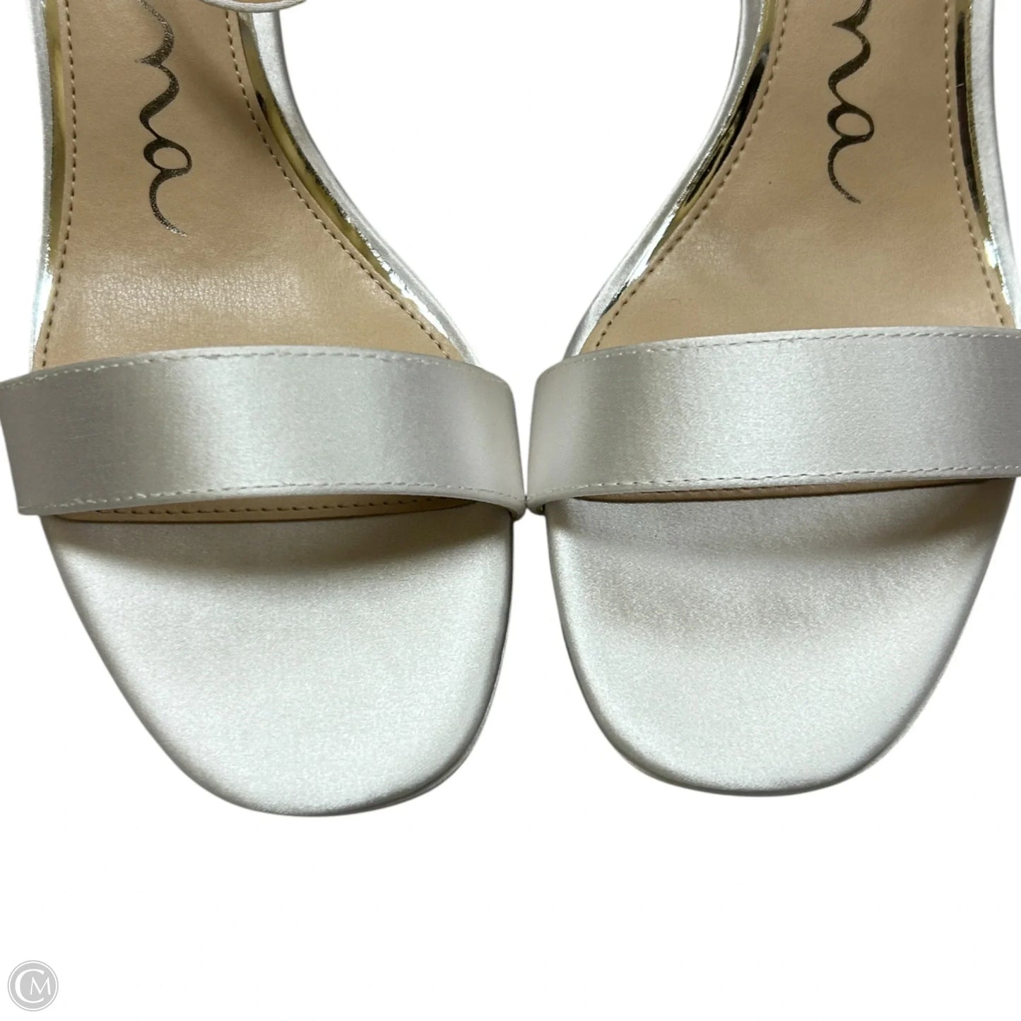 Sandals Heels Block By Nina In White, Size: 7.5